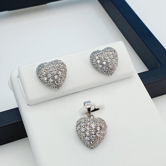 "925 Sterling Silver Cubic Zircon Jewelry Set, UU1P7A7046 - Picture 3 of 8